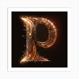 Letter P Steampunk Letter Art Print