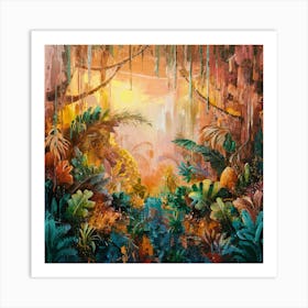A Captivating Oil Painting Featuring A Lush And (1) Art Print