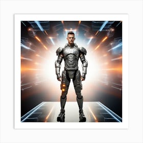 Futuristic Man In Armor 1 Art Print