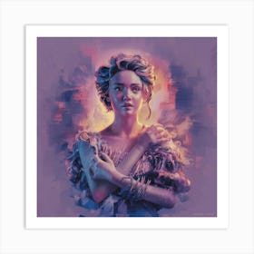 Woman In A Purple Dress Art Print