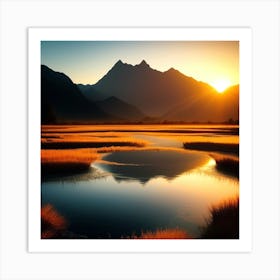 Sunrise Over The Mountains Art Print