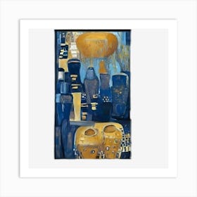 Blue And Gold Art Print