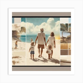 Family On The Beach Art Print