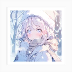 Anime Girl In Winter Art Print