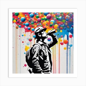 Man Drinking A Soda Art Print