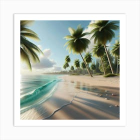 Palm Trees On The Beach 1 Art Print