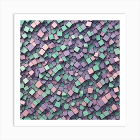 3d Cubes Background Art Print