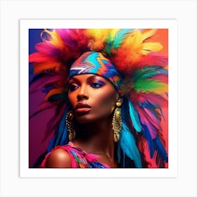 Colorful feathers  Art Print