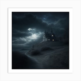 Dark Castle In The Night Art Print