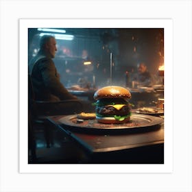 Burger In The Dark 1 Art Print