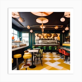 Organize A Temporary Cafe Where Patrons Can Enjoy Their Favorite Treats In A Surrealistic Atmosphere With Art Deco Design While Surrounded By Plush Toys And Mascots Rese Seed 0ts 222 Art Print