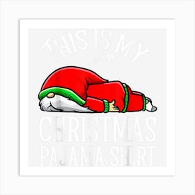 Sleeping Santa Claus Napping Gnome Christmas Pajama Art Print