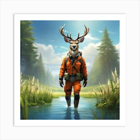 Hunter In The Woods 2 Art Print