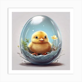 Little Chick In Egg Art Print