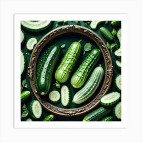 Cucumbers In A Frame 24 Art Print