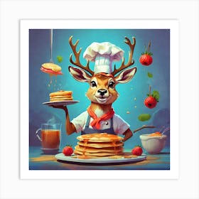 Chef Deer 8 Art Print