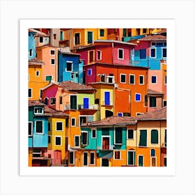 Colorful Houses In Venice Art Print