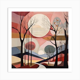 Sunset In The Woods Art Print