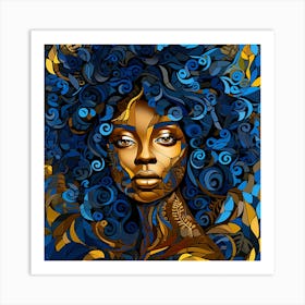 Abstract Portrait Of African Woman 2 Art Print