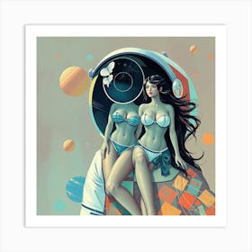 Two Women In Bikinis 2 Art Print