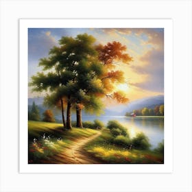 Path By The Lake Art Print