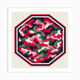 Pattern red green violet pink 3 Art Print