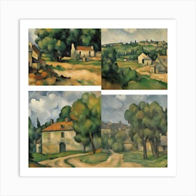 Four Villages By Paul Cezanne Art Print