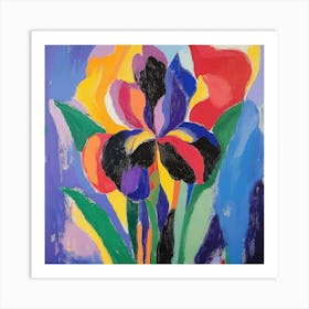 Irises in Matisse Style 2 Art Print