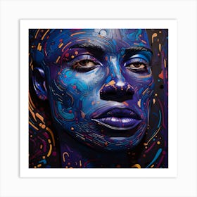 Blue Face Art Print