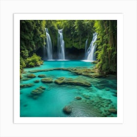 Waterfall In The Jungle 75 Art Print