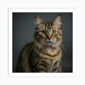 Portrait Of A Tabby Cat Art Print