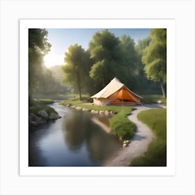 Tent In The Woods Art Print