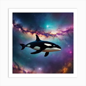 Orca Whale In Space Art Print