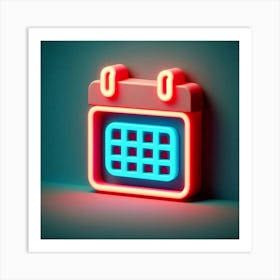 Neon Calendar Art Print