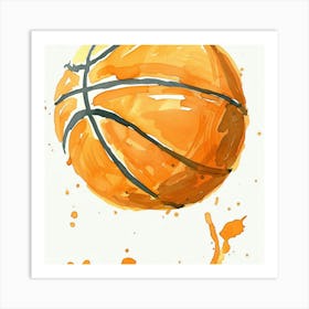 Watercolor Basketball Painting Art Print