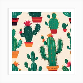 Cactus Pattern 2 Art Print