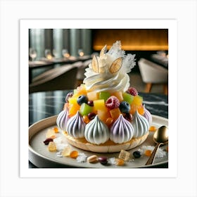 A Fusion Dessert Named Halo Halo Pavlova, Combin Art Print