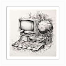 Igiracer Old Pc Blueprint 2 Art Print