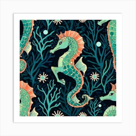 Seahorses Art Print 1 Art Print