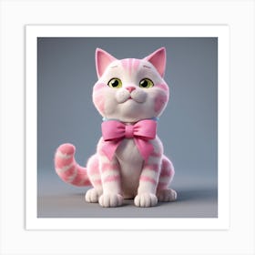 Cat With Bow Art Print