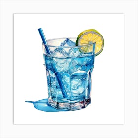 Blue Drink Art Print