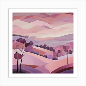 Pink Landscape 3 Art Print