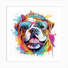 Bulldog With Sunglasses Art Print