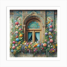 Window With Flowers1 1 Art Print