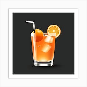 Cocktail With Orange Slices Art Print