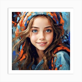 Little Girl With Blue Eyes 1 Art Print