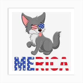 Hot Trend Merica Usa Flag Alaskan Malamute Dog Art Print