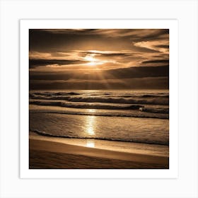 Sunset At The Beach 370 Art Print