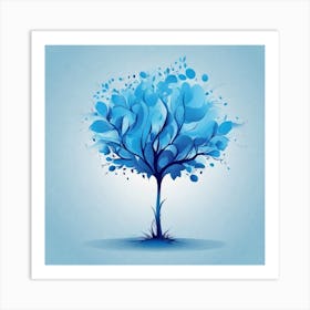 Blue Tree Art Print