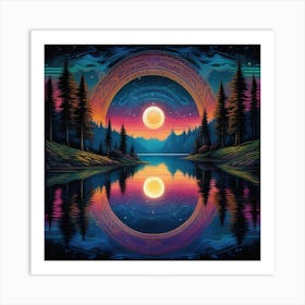 Moon In The Water Art Print